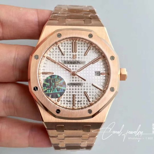 Replica Audemars Piguet Royal Oak 15450or.oo.1256or.01 Jf Factory White Dial (1)