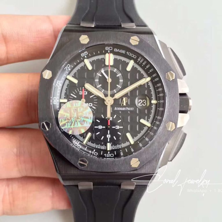 Replica Audemars Piguet Royal Oak Offshore Chronograph Edition Dark Knight 26470 Jf Factory V2 Black Dial (1)