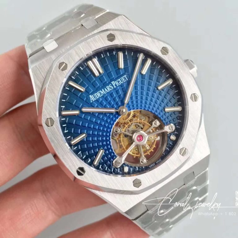 Replica Audemars Piguet Royal Oak Tourbillon 26522ti.oo.1220ti.01 Jf Factory Blue Dial (2)