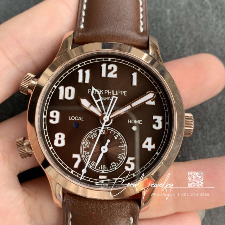 Replica Patek Philippe Calatrava 5524r 001 Gr Factory Brown Strap (1)