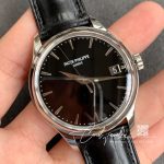 Replica Patek Philippe Calatrava Automatic Date Black Dial Watch 5227g 010 Zf Factory Flip Back Version (2)