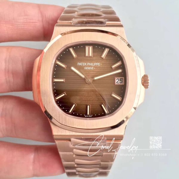 Replica Patek Philippe Nautilus 57111r 001 Pf Factory Rose Gold Chocolate Dial (1)