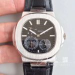 Replica Patek Philippe Nautilus 5712g 001 Gr Factory Black Leather Strap (1)