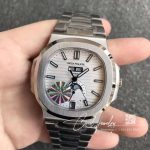 Replica Patek Philippe Nautilus 57261a 010 Pf Factory Moonphase Silver White Dial (1)