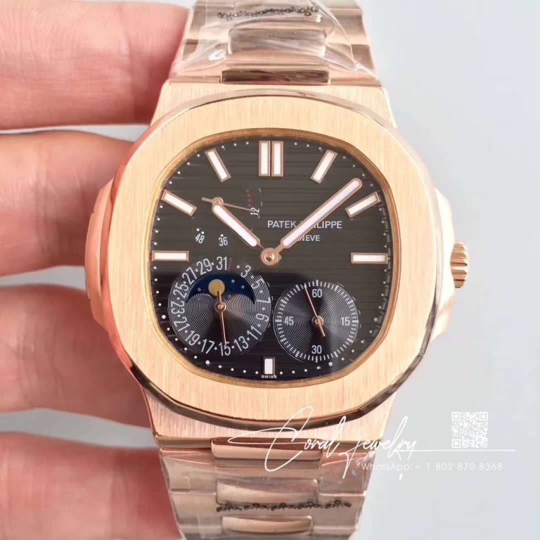 Replica Patek Philippe Nautilus Moonphase 5712r 001 Black Dial (1)