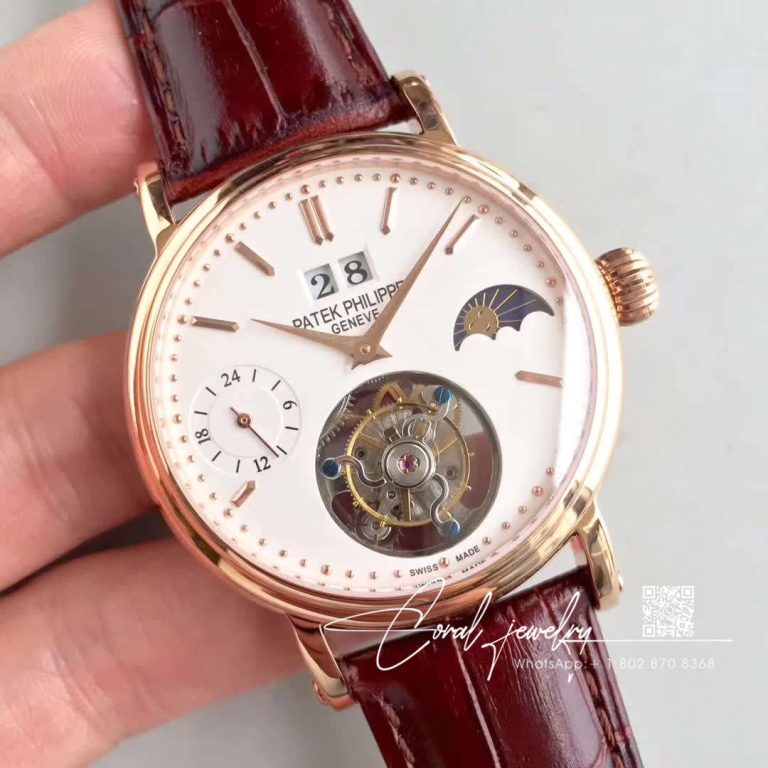 Replica Patek Philippe Tourbillon Moonphase 24h Power Reserve White Dial (2)