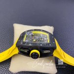 Replica Richard Mille Rm 011 Kv Factory Yellow Rubber Strap (4)