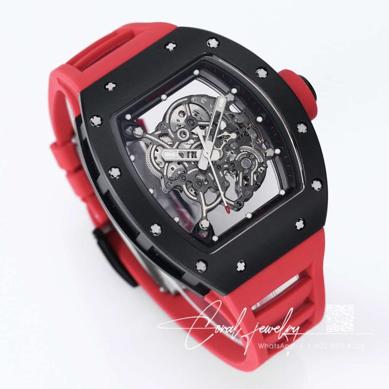 Replica Richard Mille Rm 055 Bbr Factory Red Rubber Strap (2)