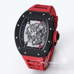 Replica Richard Mille Rm 055 Bbr Factory Red Rubber Strap (5)