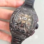 Replica Richard Mille Rm011 Kv Factory Black Rubber Strap (3)