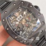 Replica Richard Mille Rm011 Kv Factory Black Rubber Strap (4)