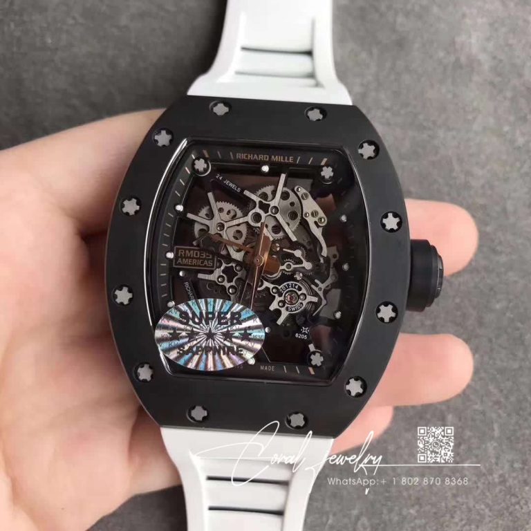 Replica Richard Mille Rm035 Americas Kv Factory White Rubber Strap (1)