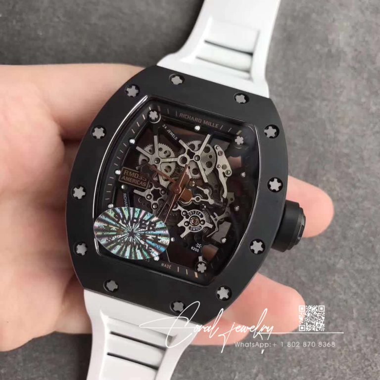 Replica Richard Mille Rm035 Americas Kv Factory White Rubber Strap (2)