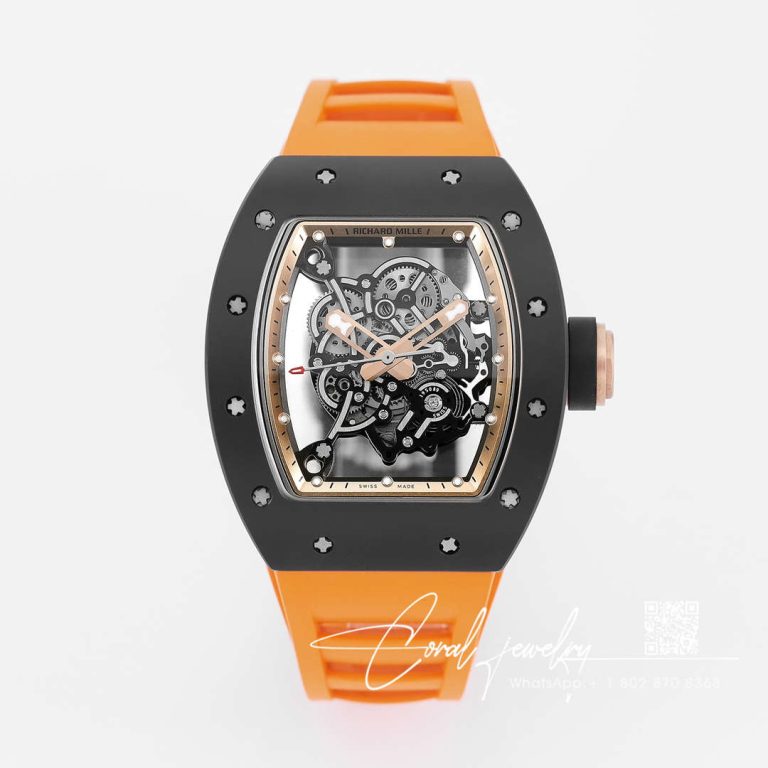 Replica Richard Mille Rm055 Kv Factory V2 Skeleton Dial Orange Strap (1)