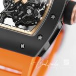 Replica Richard Mille Rm055 Kv Factory V2 Skeleton Dial Orange Strap (4)