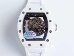 Replica Richard Mille Rm055 Kv Factory V2 White Ceramic Skeleton Dial (1)