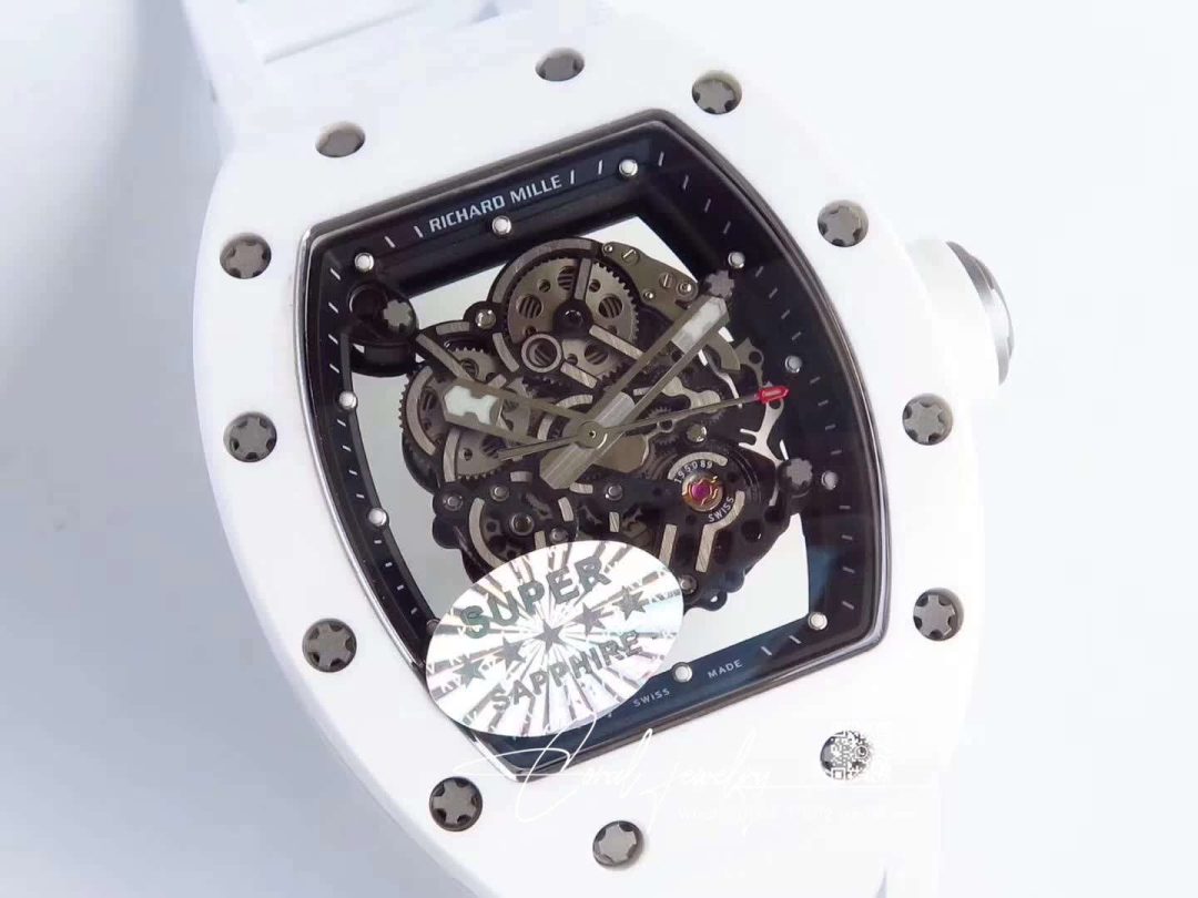 Replica Richard Mille Rm055 Kv Factory V2 White Ceramic Skeleton Dial (4)