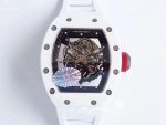 Replica Richard Mille Rm055 Kv Factory White Rubber Strap (1)