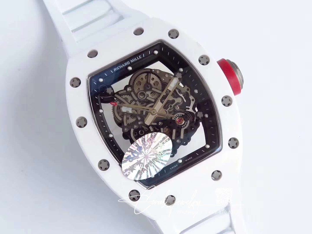 Replica Richard Mille Rm055 Kv Factory White Rubber Strap (2)