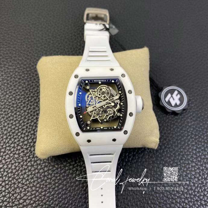 Replica Richard Mille Rm055 Zf Factory White Strap (1)