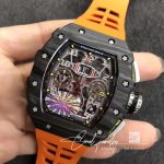 Replica Richard Mille Rm11 03 Kv Factory Orange Rubber Strap (3)