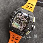 Replica Richard Mille Rm11 03 Kv Factory Orange Rubber Strap (9)