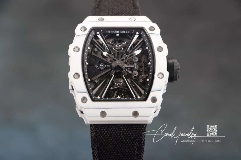 Replica Richard Mille Rm12 01 Tourbillon Rm Factory White Carbon Fiber Bezel (1)