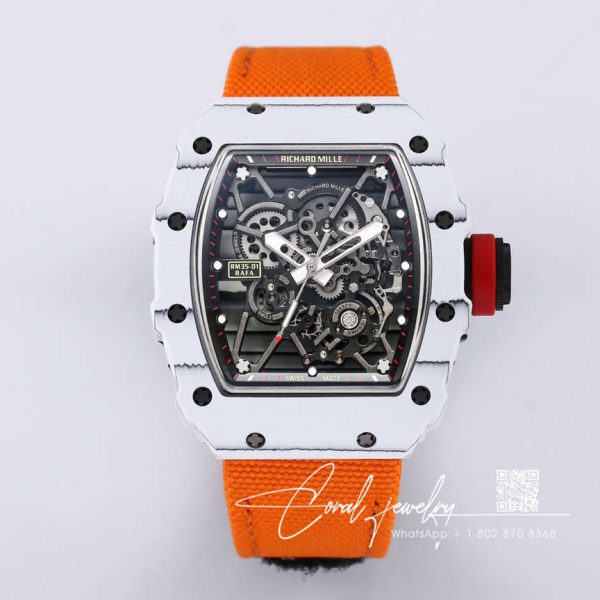 Replica Richard Mille Rm35 01 Bbr Factory Orange Fabric Strap (1)