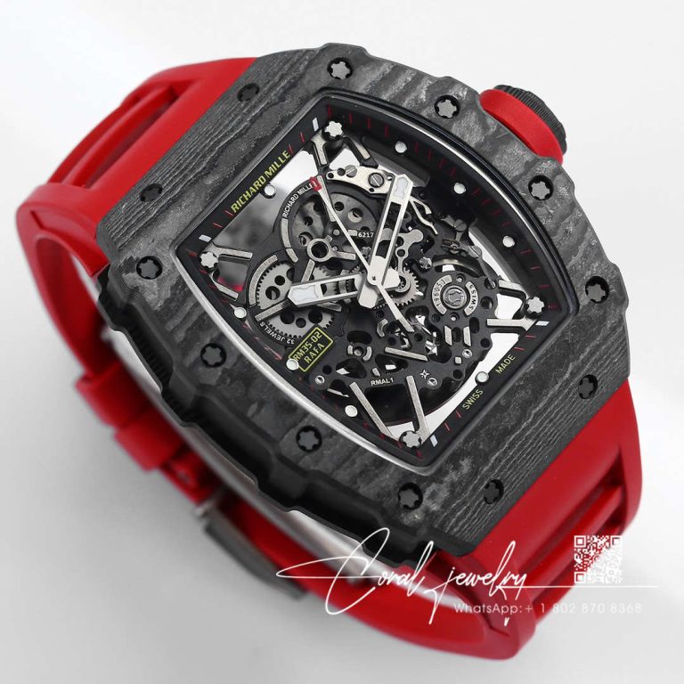 Replica Richard Mille Rm35 02 Bbr Factory Skeleton Dial Red Rubber Strap (2)