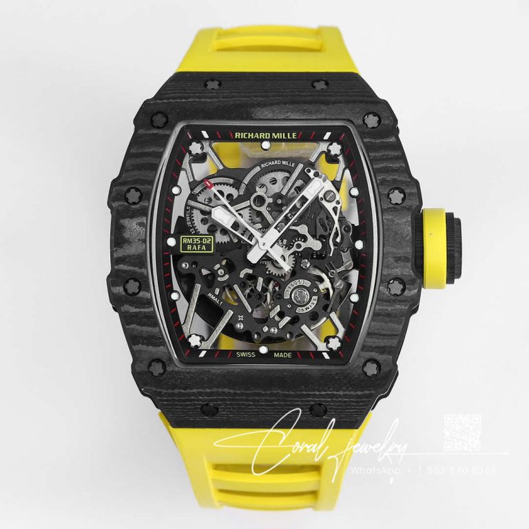 Replica Richard Mille Rm35 02 Bbr Factory Yellow Strap Skeleton Dial (1)