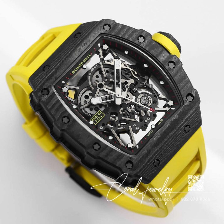 Replica Richard Mille Rm35 02 Bbr Factory Yellow Strap Skeleton Dial (2)