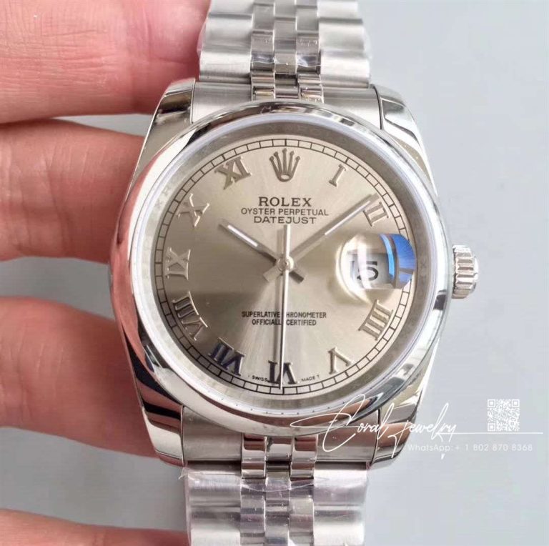 Replica Rolex Datejust 116234 36mm Ar Factory Light Gray Dial Rome Time Scale (1)