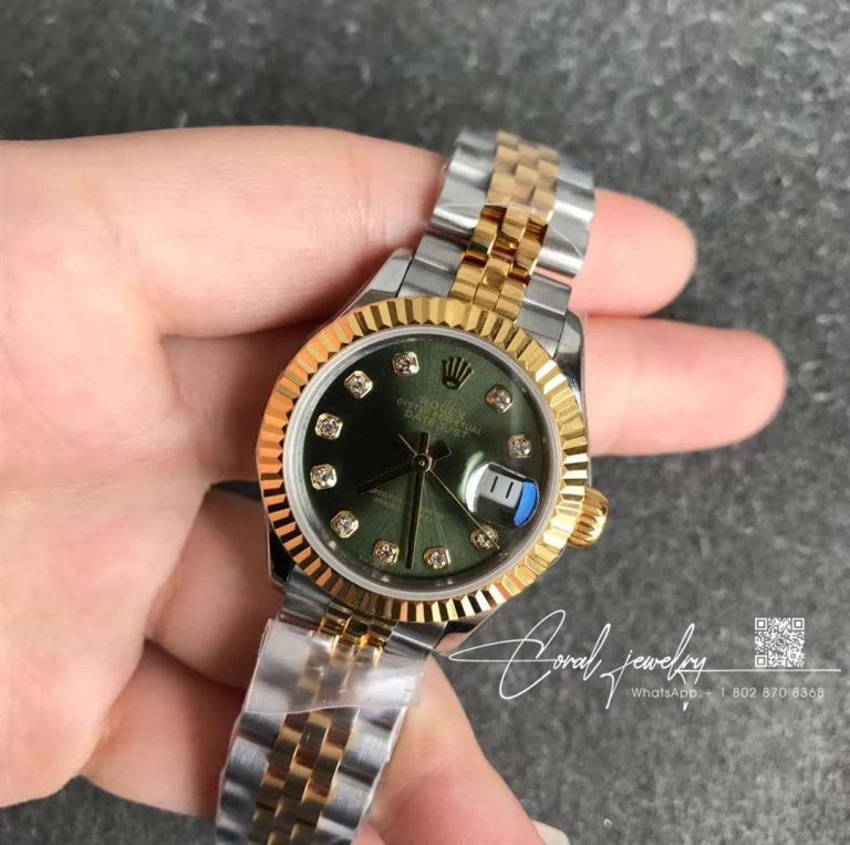 Replica Rolex Datejust M278273 0030 31mm Gs Factory Green Diamond Dial (2)