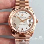 Replica Rolex Day Date 40 228235 Rose Gold 40mm Ew Factory Sundust Dial (1)