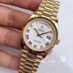 Replica Rolex Day Date M128238 Ew Factory White Dial Roman Time Scale (3)