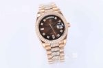 Replica Rolex Day Date M128345rbr 0041 Ew Factory Brown Diamond Bezel (2)