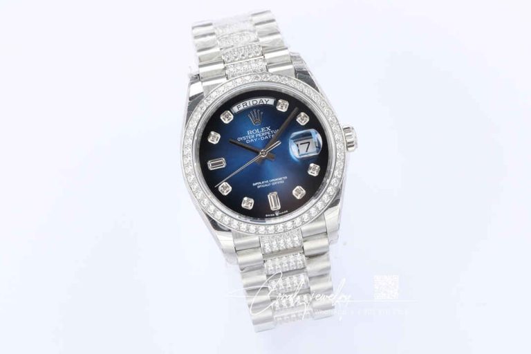 Replica Rolex Day Date M128349rbr 0016 Ew Factory Blue Dial (2)