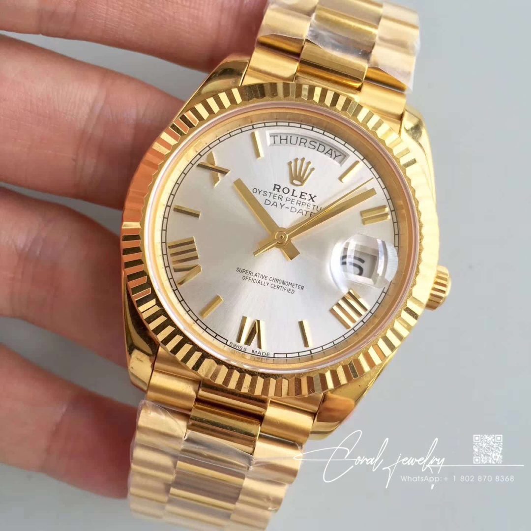 Replica Rolex Day Date M228238 0042 Ew Factory Gold Strap (3)