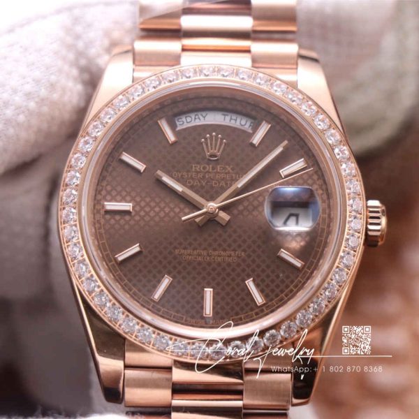 Replica Rolex Day Date M228345rbr 0005 Ew Factory Diamond Set Bezel (1)