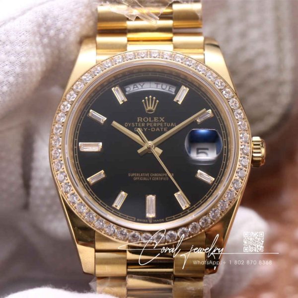 Replica Rolex Day Date M228348rbr 0001 Ew Factory Diamond Set Bezel (1)