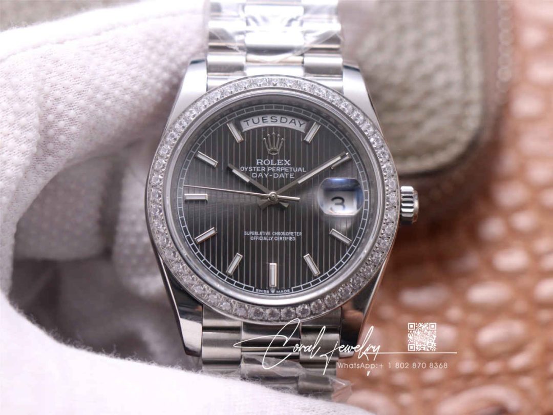 Replica Rolex Day Date M228349rbr 0008 Ew Factory Diamond Set Bezel (1)