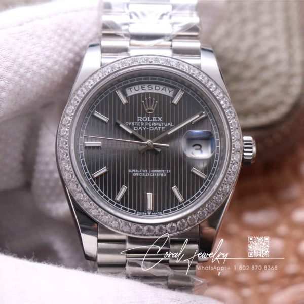 Replica Rolex Day Date M228349rbr 0008 Ew Factory Diamond Set Bezel (1)