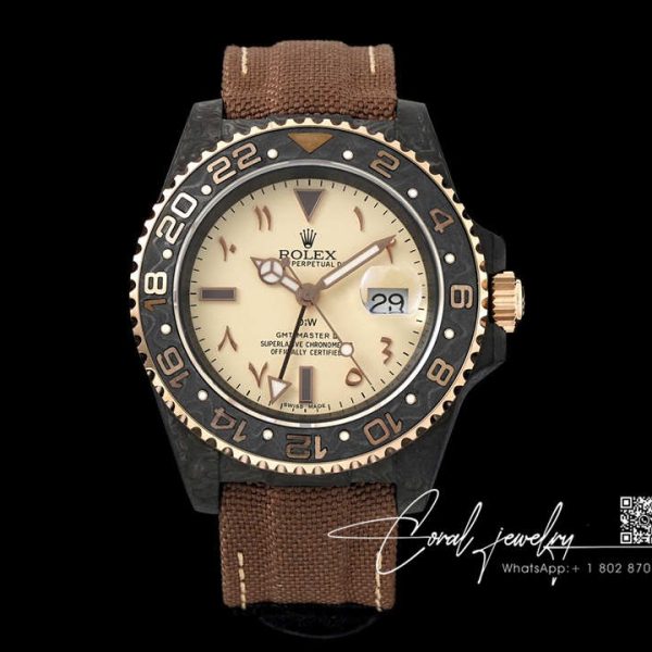 Replica Rolex Gmt Master Ii Diw Brown Strap (1)