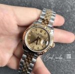 Replica Rolex Lady Datejust 28mm 18k Champagne Color Dial (2)