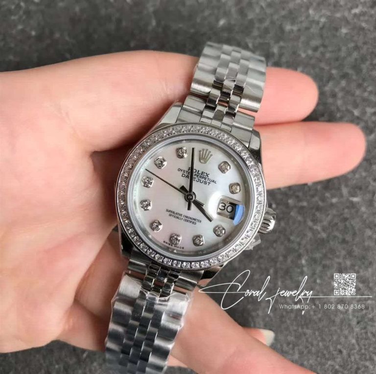 Replica Rolex Lady Datejust 28mm Mother Of Pearl Dial (2)