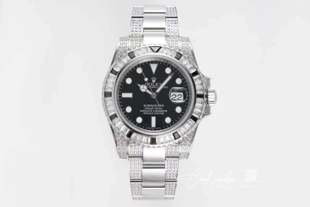 Replica Rolex Submariner Date 116610ln Diamond Customized Edition Gs Factory Black Dial (1)