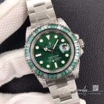 Replica Rolex Submariner Date 116610lv Noob Factory V9 Green Dial Diamond (2)