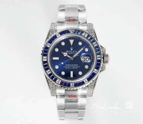 Replica Rolex Submariner Date 116619lb Diamond Customized Edition Gs Factory Blue Dial (1)