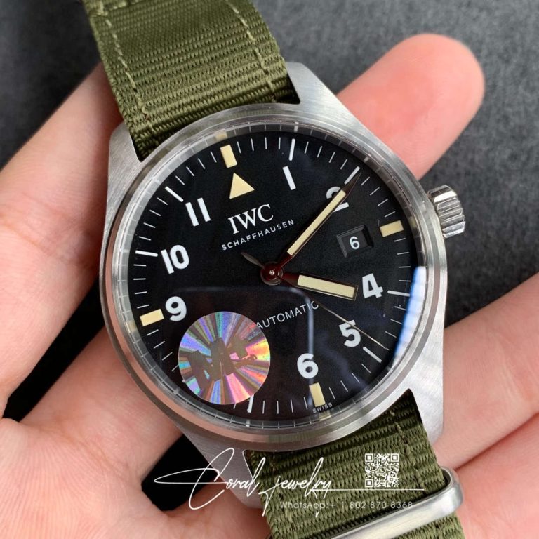 Replica Iwc Pilot Iw327007 M+ Factory Green Strap (2)