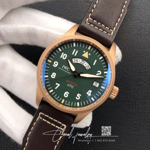 Replica Iwc Pilot Spitfire Utc Mj271 Iw327101 Zf Factory Green Dial (2)